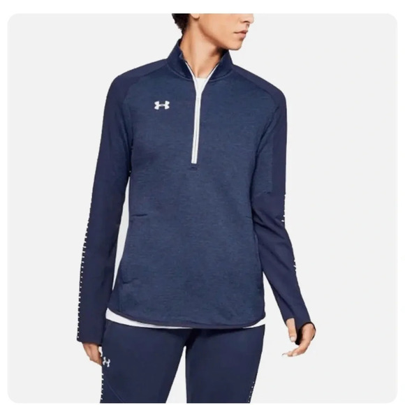 women’s Under Armour Cold Gear Qualifier Hybrid 1/2 zip top size small loose - Picture 1 of 9